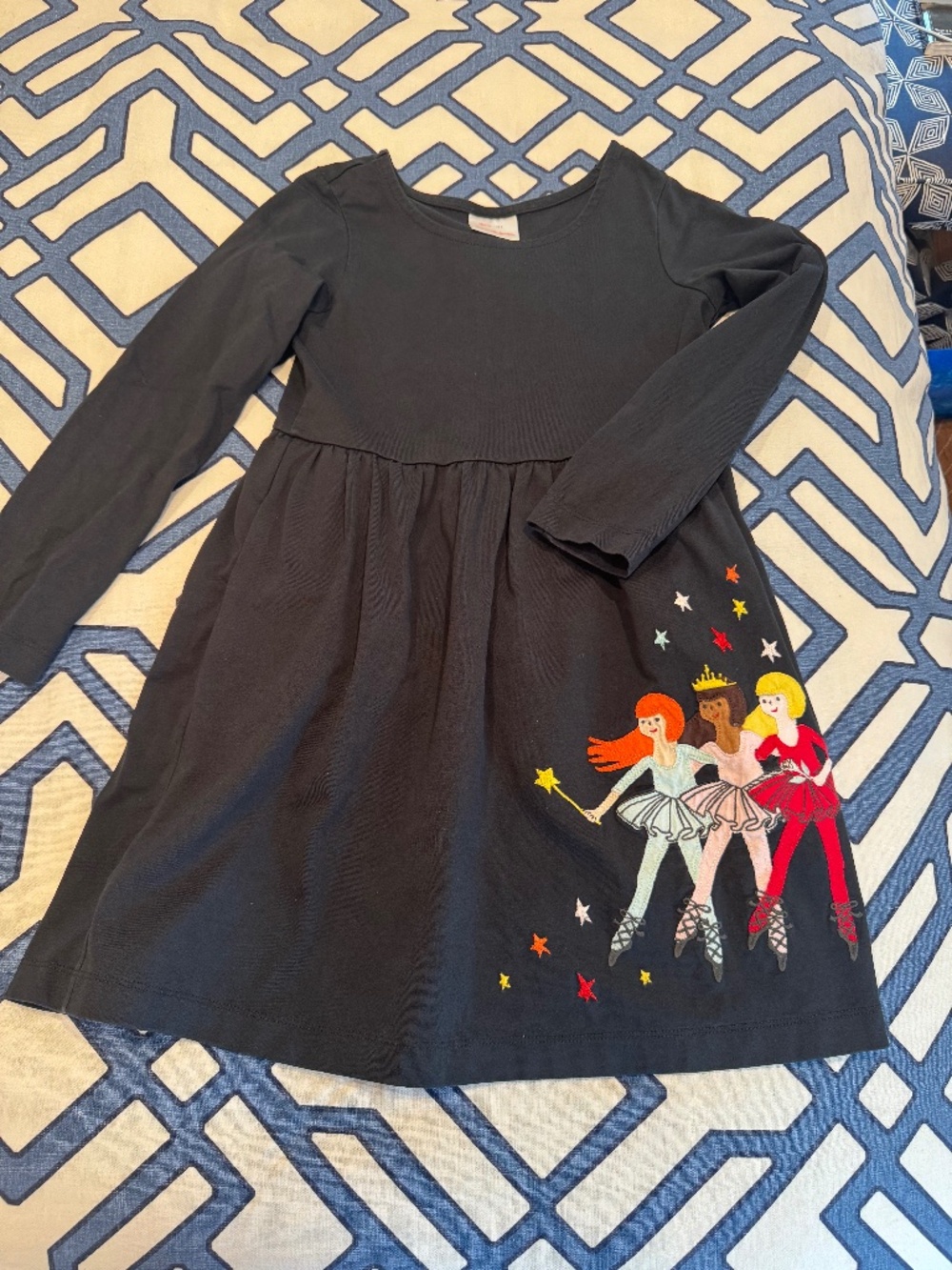 Hanna Andersson Ballet Dancers Dress Ballerina Pockets Girl's Size 8 Black